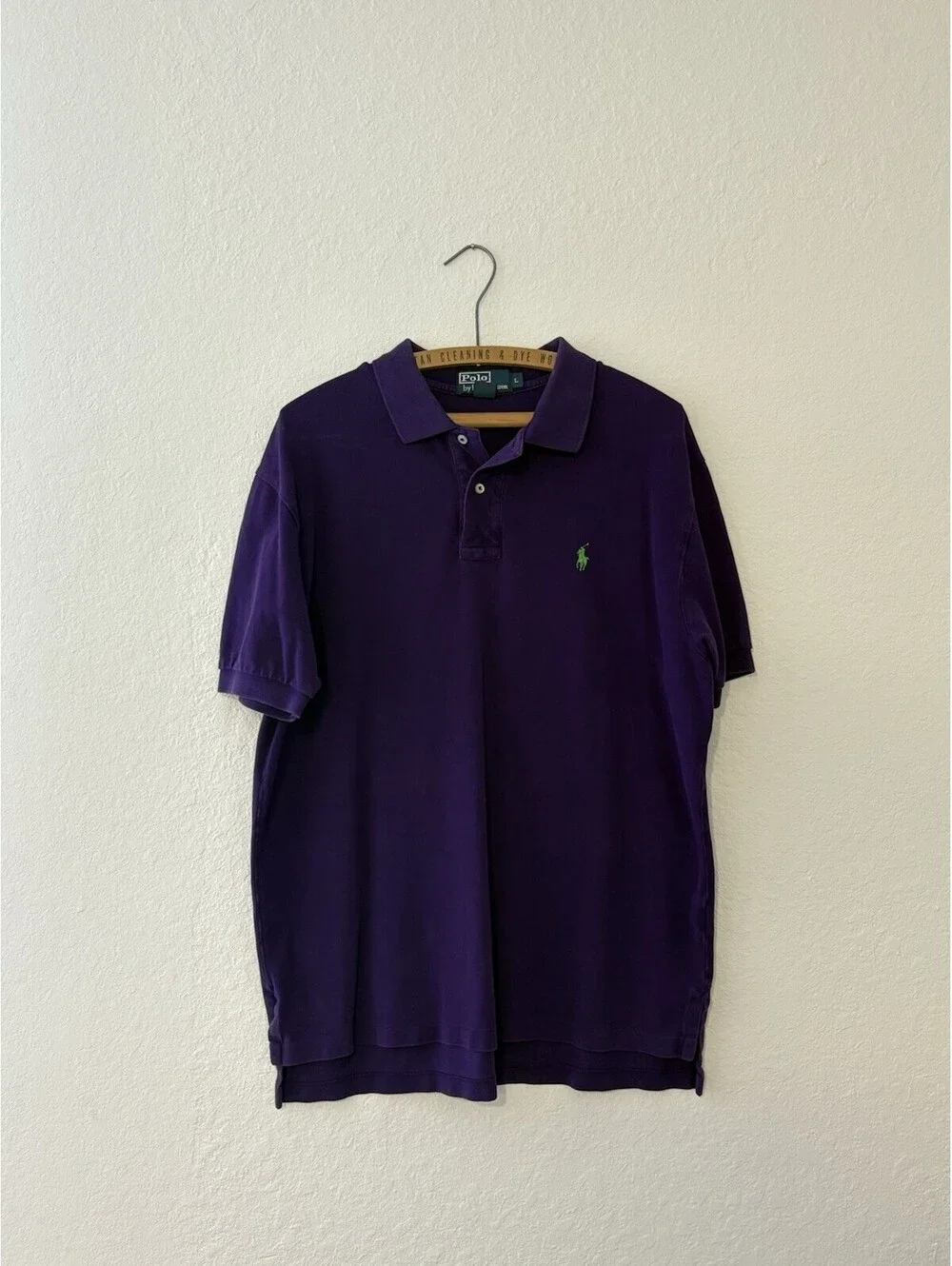 Polo Ralph Lauren Purple Green 100% cotton short sleeve men’s Size Large